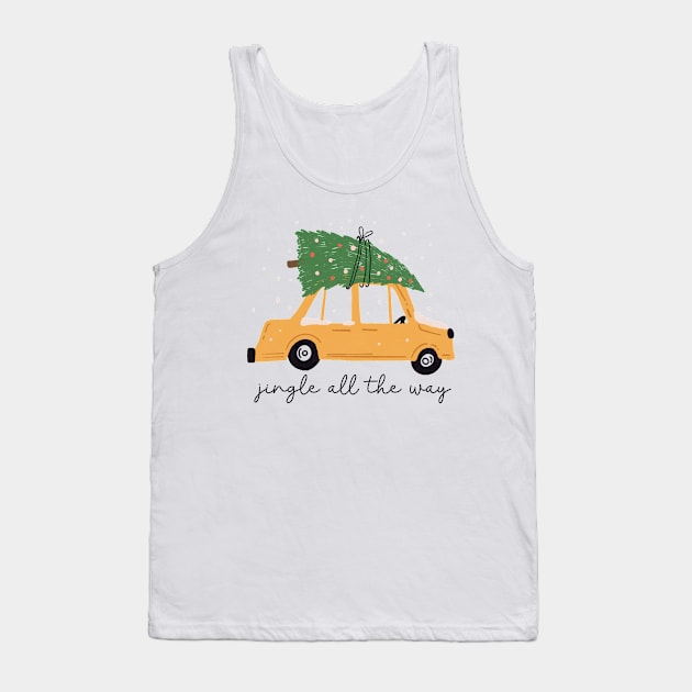 Hand Drawn Christmas Tree Car Funny Tank Top by Culnaneandreas.Fashion